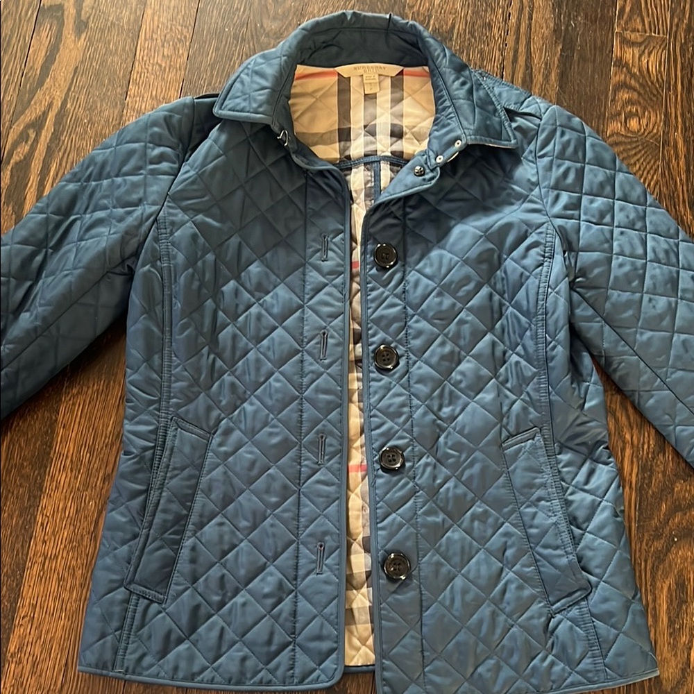 Burberry Blue Quilted Puffer Jacket